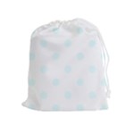Polka Dots - Bubbles Cyan on White Drawstring Pouch (XL)