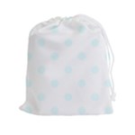Polka Dots - Bubbles Cyan on White Drawstring Pouch (XXl)