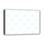 Polka Dots - Bubbles Cyan on White Deluxe Canvas 18  x 12  (Stretched)