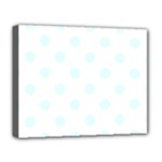 Polka Dots - Bubbles Cyan on White Deluxe Canvas 20  x 16  (Stretched)