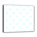 Polka Dots - Bubbles Cyan on White Deluxe Canvas 24  x 20  (Stretched)