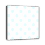 Polka Dots - Bubbles Cyan on White Mini Canvas 6  x 6  (Stretched)