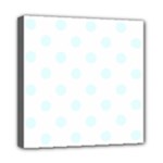 Polka Dots - Bubbles Cyan on White Mini Canvas 8  x 8  (Stretched)