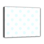 Polka Dots - Bubbles Cyan on White Canvas 14  x 11  (Stretched)