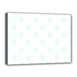 Polka Dots - Bubbles Cyan on White Canvas 16  x 12  (Stretched)