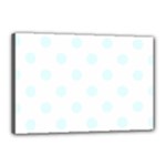 Polka Dots - Bubbles Cyan on White Canvas 18  x 12  (Stretched)