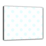 Polka Dots - Bubbles Cyan on White Canvas 20  x 16  (Stretched)