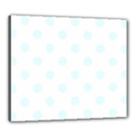Polka Dots - Bubbles Cyan on White Canvas 24  x 20  (Stretched)