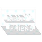 Polka Dots - Bubbles Cyan on White Best Friends 3D Greeting Card (8x4)