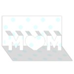 Polka Dots - Bubbles Cyan on White MOM 3D Greeting Card (8x4)