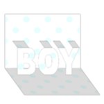 Polka Dots - Bubbles Cyan on White BOY 3D Greeting Card (7x5)
