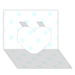 Polka Dots - Bubbles Cyan on White Heart 3D Greeting Card (7x5)