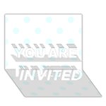 Polka Dots - Bubbles Cyan on White YOU ARE INVITED 3D Greeting Card (7x5)