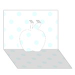 Polka Dots - Bubbles Cyan on White Apple 3D Greeting Card (7x5)