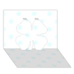 Polka Dots - Bubbles Cyan on White Clover 3D Greeting Card (7x5)