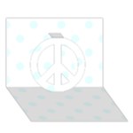 Polka Dots - Bubbles Cyan on White Peace Sign 3D Greeting Card (7x5)