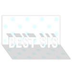 Polka Dots - Bubbles Cyan on White BEST SIS 3D Greeting Card (8x4)
