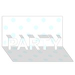 Polka Dots - Bubbles Cyan on White PARTY 3D Greeting Card (8x4)