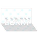 Polka Dots - Bubbles Cyan on White SORRY 3D Greeting Card (8x4)