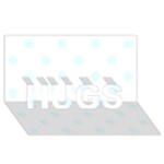 Polka Dots - Bubbles Cyan on White HUGS 3D Greeting Card (8x4)