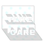 Polka Dots - Bubbles Cyan on White TAKE CARE 3D Greeting Card (7x5)