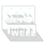 Polka Dots - Bubbles Cyan on White Get Well 3D Greeting Card (7x5)