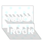 Polka Dots - Bubbles Cyan on White You Rock 3D Greeting Card (7x5)