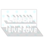 Polka Dots - Bubbles Cyan on White Laugh Live Love 3D Greeting Card (8x4)
