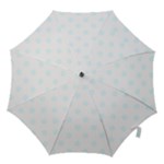Polka Dots - Bubbles Cyan on White Hook Handle Umbrella (Large)