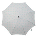 Polka Dots - Bubbles Cyan on White Hook Handle Umbrella (Small)