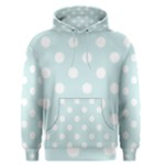 Polka Dots - White on Light Cyan Men s Pullover Hoodie