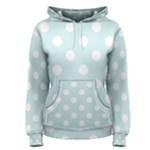 Polka Dots - White on Light Cyan Women s Pullover Hoodie