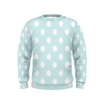 Polka Dots - White on Light Cyan Kid s Sweatshirt