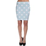 Polka Dots - White on Light Cyan Bodycon Skirt