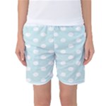 Polka Dots - White on Light Cyan Women s Basketball Shorts