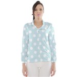 Polka Dots - White on Light Cyan Wind Breaker (Women)
