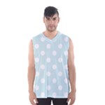 Polka Dots - White on Light Cyan Men s Basketball Tank Top