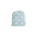 Polka Dots - White on Light Cyan Drawstring Pouch (XS)