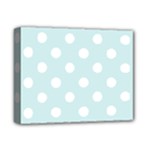 Polka Dots - White on Light Cyan Deluxe Canvas 14  x 11  (Stretched)