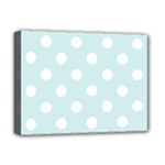 Polka Dots - White on Light Cyan Deluxe Canvas 16  x 12  (Stretched)