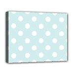 Polka Dots - White on Light Cyan Deluxe Canvas 20  x 16  (Stretched)