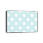 Polka Dots - White on Light Cyan Mini Canvas 6  x 4  (Stretched)
