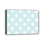 Polka Dots - White on Light Cyan Mini Canvas 7  x 5  (Stretched)