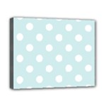 Polka Dots - White on Light Cyan Canvas 10  x 8  (Stretched)