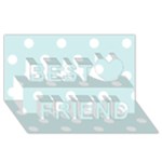 Polka Dots - White on Light Cyan Best Friends 3D Greeting Card (8x4)