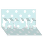 Polka Dots - White on Light Cyan MOM 3D Greeting Card (8x4)