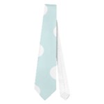 Polka Dots - White on Light Cyan Necktie (One Side)