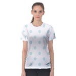 Polka Dots - Light Cyan on White Women s Sport Mesh Tee
