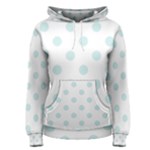 Polka Dots - Light Cyan on White Women s Pullover Hoodie