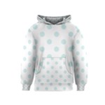 Polka Dots - Light Cyan on White Kid s Pullover Hoodie